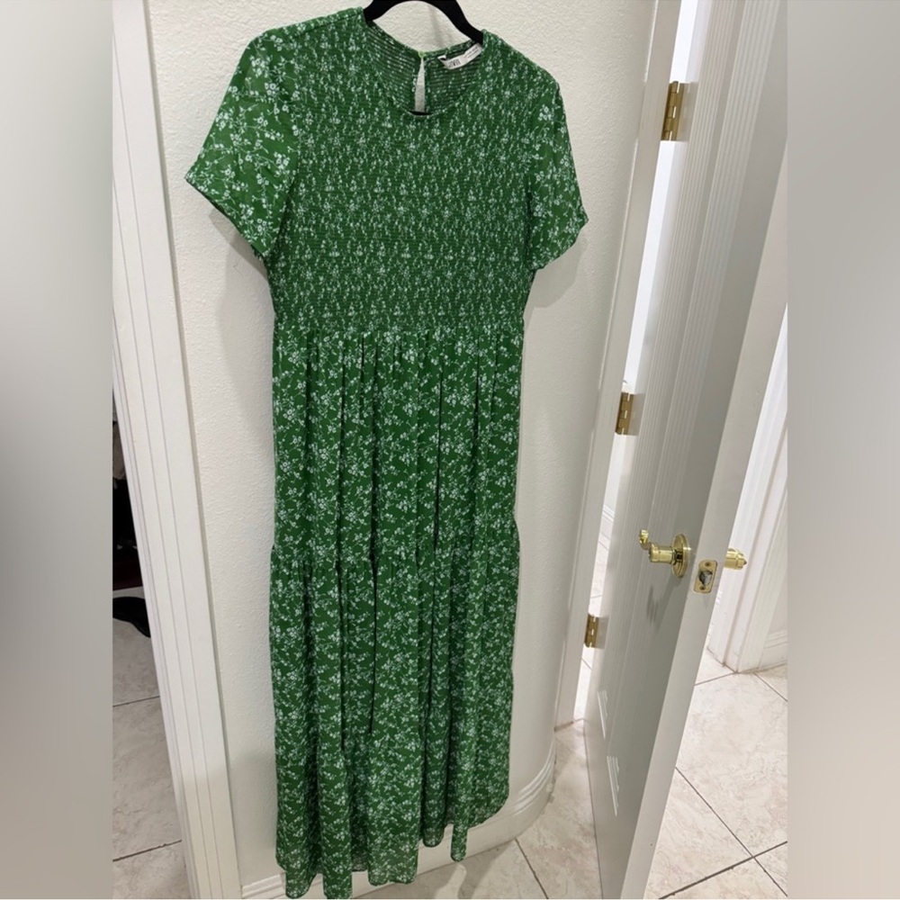 Green Floral Maxi Dress